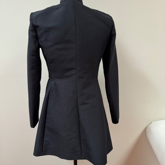 BCBG MAXAZRIA Women's Black Arelia A Line Tuxedo Blazer XXS Rare Zip Crop Coat - Picture 6 of 8